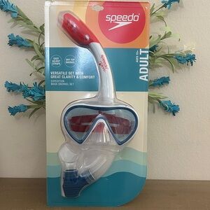 SPEEDO Adult Snorkel Set - Red and White